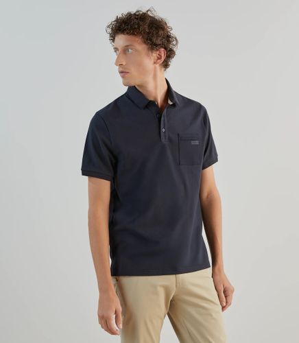 IZAC - Polo col boutonné marine - IZAC - Modalova