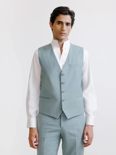 Gilet de costume en laine majoritaire clair - IZAC - Modalova