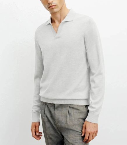 Pull col polo en laine mérinos - IZAC - Modalova