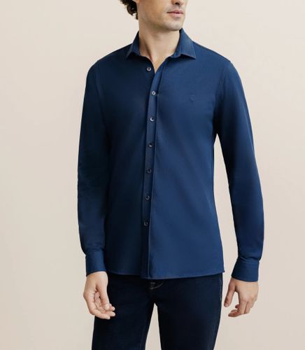 Chemise slim en maille marine - IZAC - Modalova
