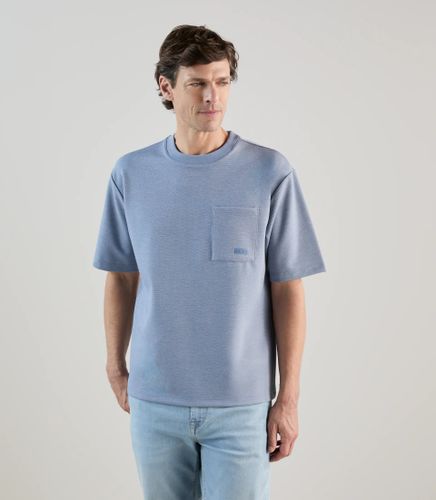 T-shirt col rond en jeu de points indigo - IZAC - Modalova