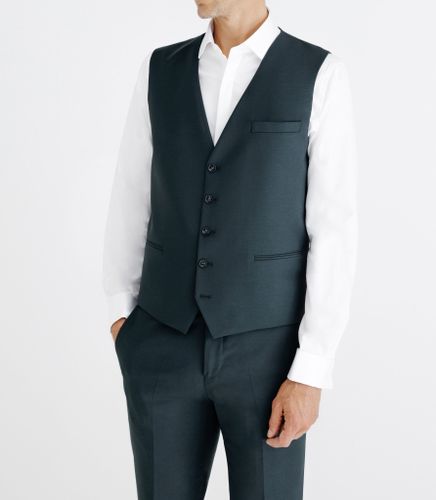 Gilet de costume aspect brillant foncé - IZAC - Modalova