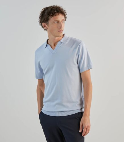 Polo col ouvert en maille - IZAC - Modalova
