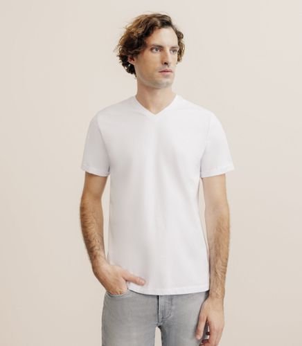 IZAC - T-shirt col V blanc - IZAC - Modalova