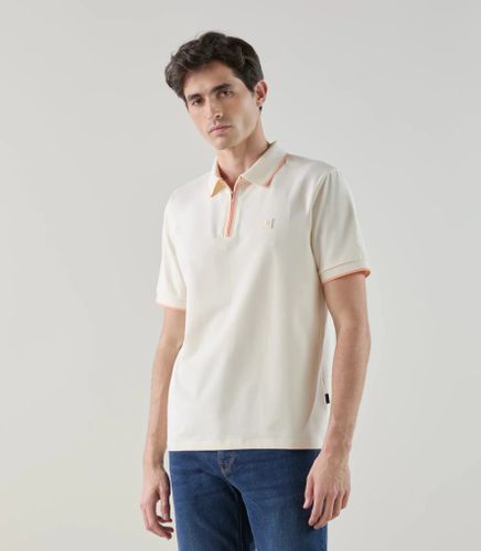 IZAC - Polo col zippé orange clair - IZAC - Modalova