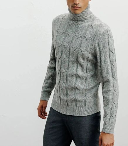 Pull col roulé torsadé chiné - IZAC - Modalova