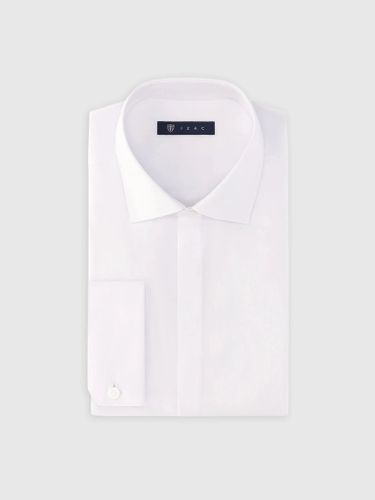 Chemise ville en satin de coton blanche - IZAC - Modalova