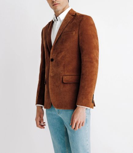 Veste en velours fantaisie camel - IZAC - Modalova