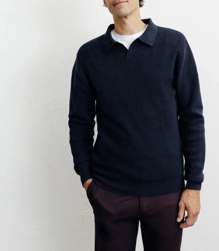 IZAC - Pull col polo ouvert marine - IZAC - Modalova