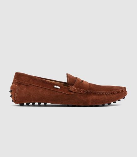 Mocassin en daim camel ''Geoffray'' - IZAC - Modalova