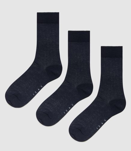 Lot de 3 chaussettes marine QOTON - IZAC - Modalova