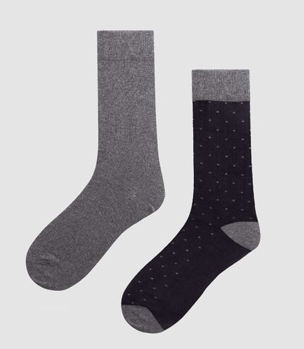 Lot de 2 chaussettes grise et noir ROND TU - IZAC - Modalova