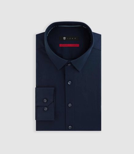 Chemise en popeline stretch marine ''Malte'' - IZAC - Modalova