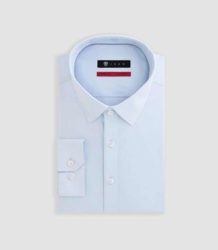 Chemise en popeline stretch ciel ''Malte'' - IZAC - Modalova