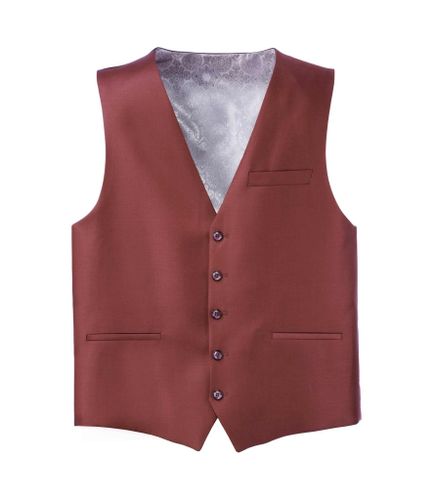 Gilet de costume bordeaux ''Lbello'' - IZAC - Modalova
