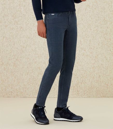 Pantalon à carreaux marine ''Carreaux'' - IZAC - Modalova