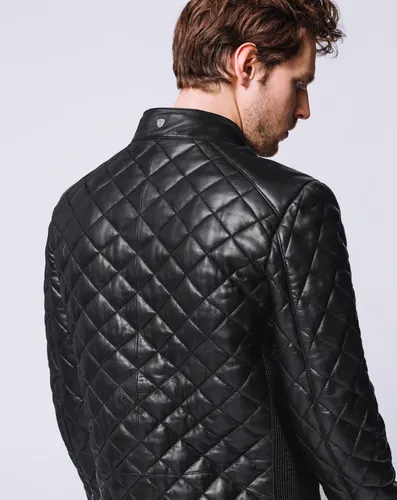 Blouson en cuir matelassé - Izac - Modalova