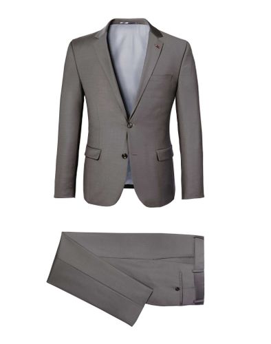Costume laine mélangée taupe - Izac - Modalova