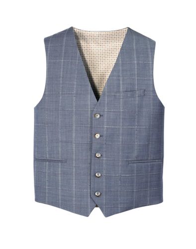 Gilet de costume carreaux-fenêtre - Izac - Modalova