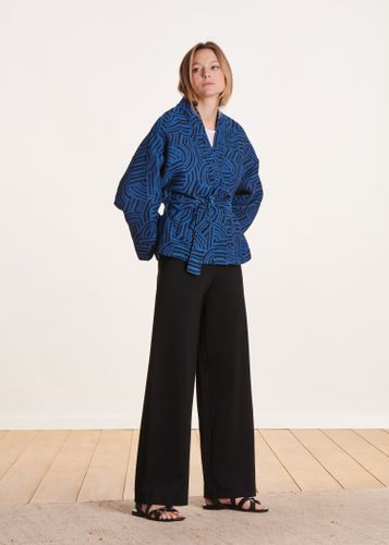 Pantalon large en jersey milano - La Fée Maraboutée - Modalova