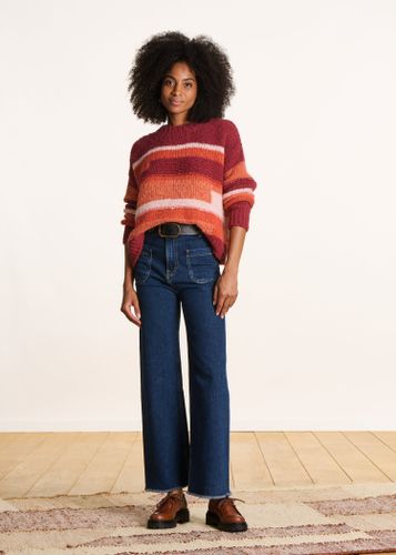 Jean flare taille haute en coton biologique - La Fée Maraboutée - Modalova