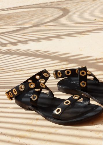 Sandales plates aillets noires - La Fée Maraboutée - Modalova