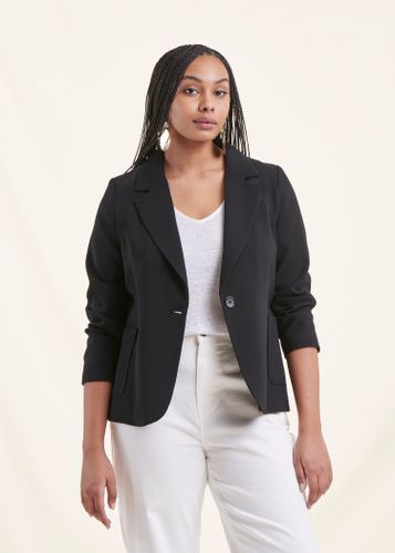 Veste tailleur noire en tissu crêpe - La Fée Maraboutée - Modalova