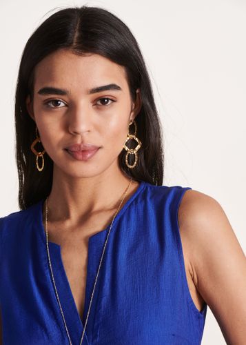 Boucles d'oreilles pendantes anneaux dorées - La Fée Maraboutée - Modalova