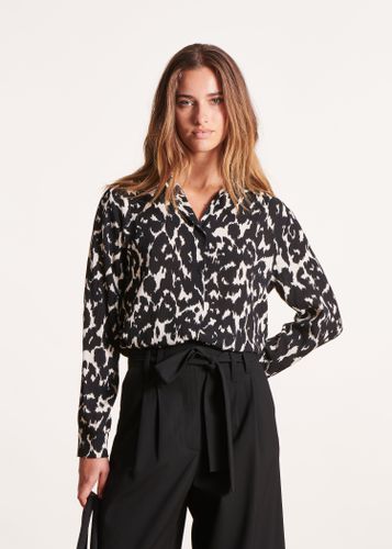 Chemise ample blanc et noir à imprimé léopard - La Fée Maraboutée - Modalova