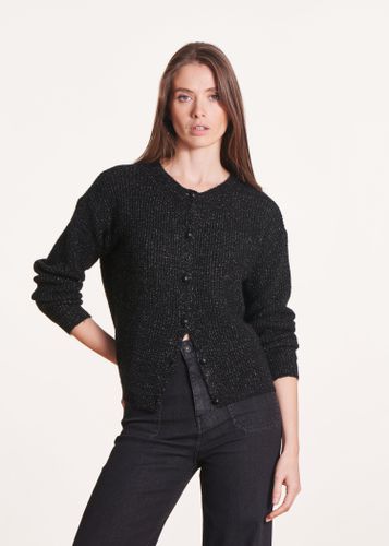 Gilet noir en maille irisée - La Fée Maraboutée - Modalova