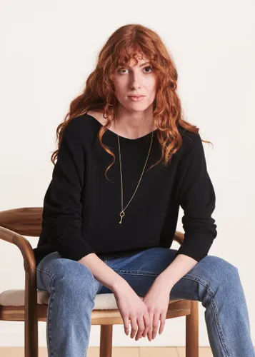 Pull oversize maille fine encolure bateau - La Fée Maraboutée - Modalova