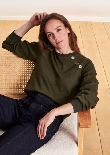 Sweatshirt kaki manches longues - La Fée Maraboutée - Modalova