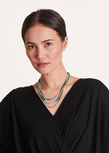 Collier multirang perles turquoises - La Fée Maraboutée - Modalova