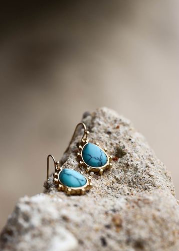 Boucles d'oreilles pendantes dorées perle - La Fée Maraboutée - Modalova