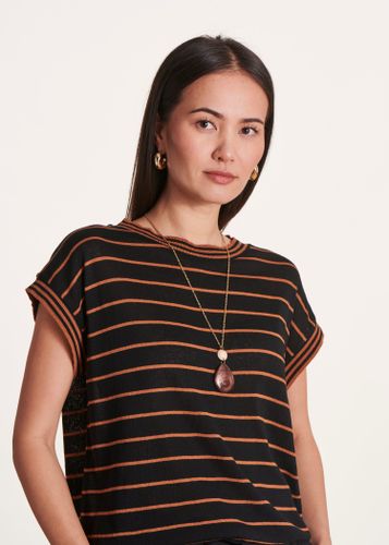 Collier sautoir avec pendentif en résine marron - La Fée Maraboutée - Modalova
