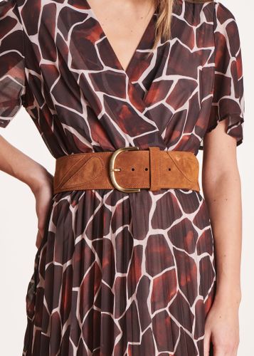 Ceinture large en cuir cognac - La Fée Maraboutée - Modalova