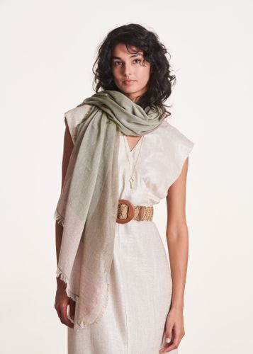 Foulard en coton bicolore avec lurex - La Fée Maraboutée - Modalova