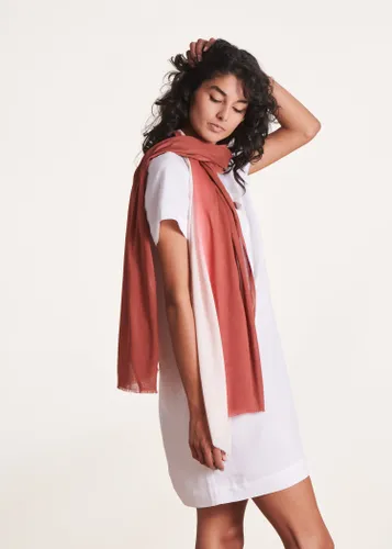 Foulard bicolore beige et marron en coton modal - La Fée Maraboutée - Modalova