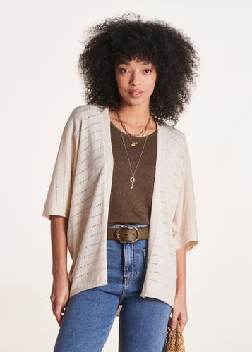 Gilet fin ajouré écru à manches courtes - La Fée Maraboutée - Modalova