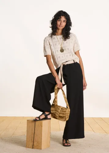 Pantalon fluide et large taille élastiquée - La Fée Maraboutée - Modalova