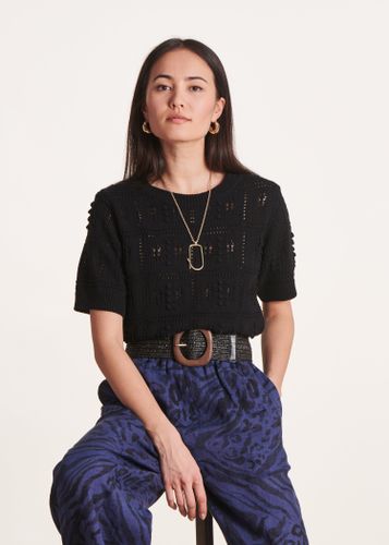 Pull à manches courtes en maille crochet - La Fée Maraboutée - Modalova