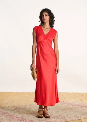 Robe longue fluide habillée orange - La Fée Maraboutée - Modalova