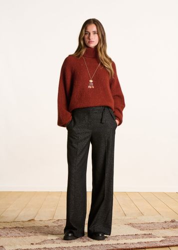 Pantalon droit et large noir irisé - La Fée Maraboutée - Modalova