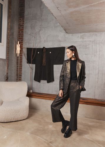 Pantalon droit 7/8ème en jacquard - La Fée Maraboutée - Modalova