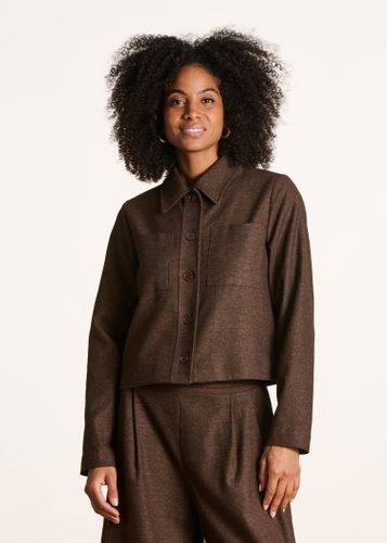 Veste courte en tweed marron - La Fée Maraboutée - Modalova