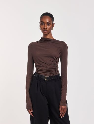 Iphis Draped Long Sleeve Top in Bracken - MicroModal - Ninety Percent - Modalova