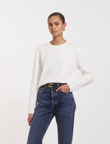Signature Long Sleeve T-Shirt in Off - Organic Cotton - Ninety Percent - Modalova