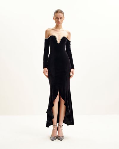 Robe de soirée Allison à épaules dénudées - Noir - JW PEI - Modalova