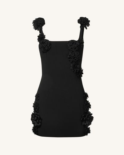 Robe Mini Noire avec Appliqué Rosette Elaina - Noir - JW PEI - Modalova