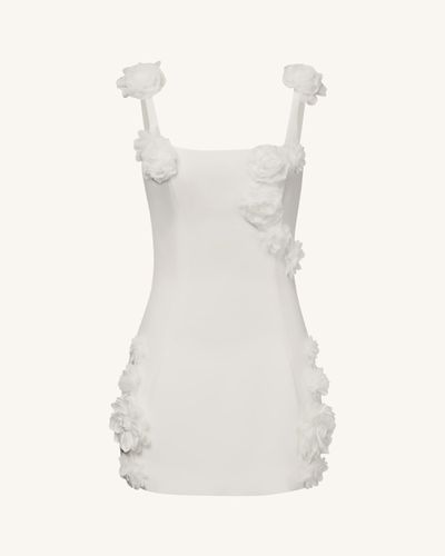 Robe mini Elaina à appliques de roses blanches - Blanc - JW PEI - Modalova